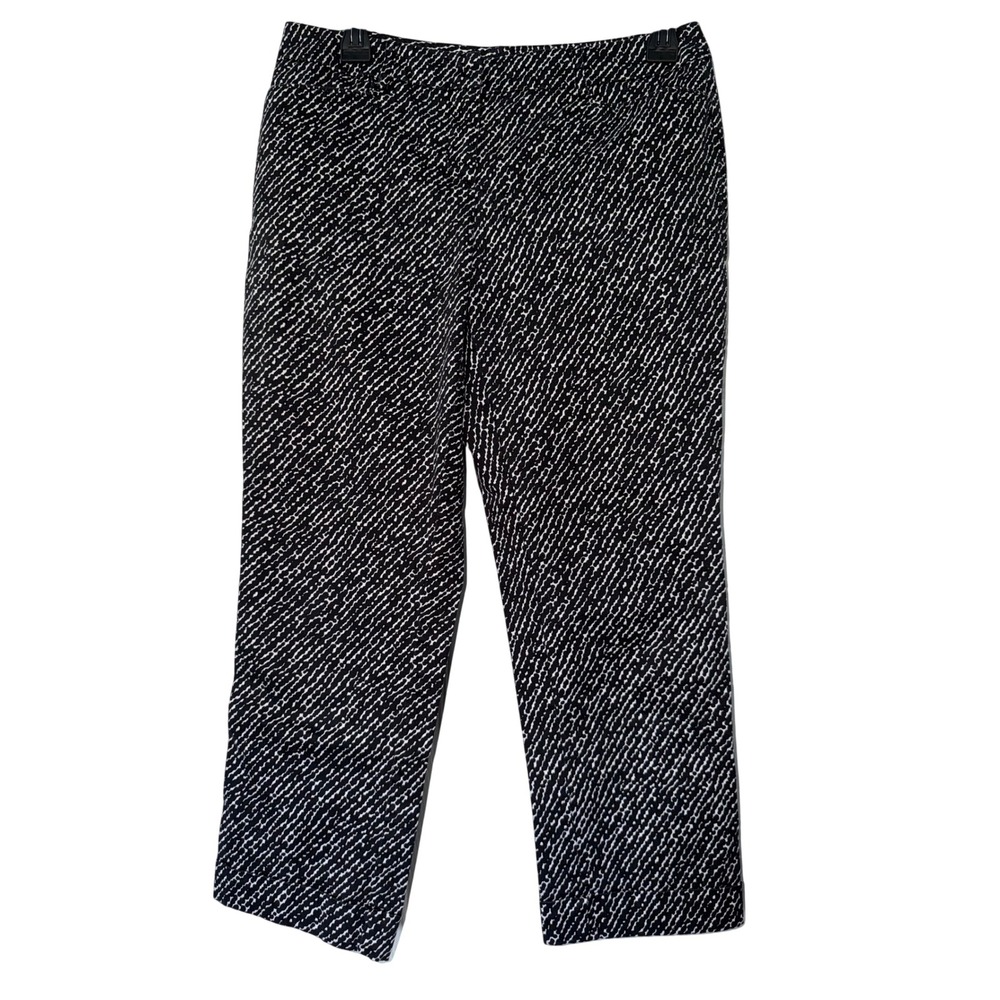 NY&Co 7th Avenue Suiting Black White Textured Print Straight Leg Pants Size 4